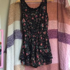 Small Zoe & Rose Black Romper with floral design